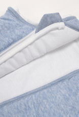 Jersey baby sleeping bag 90cm with detachable sleeves Chevron Denim Blue