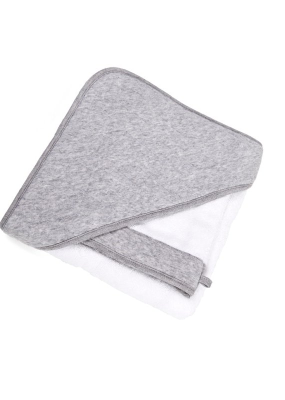 Hooded towel & washcloth Star grey melange