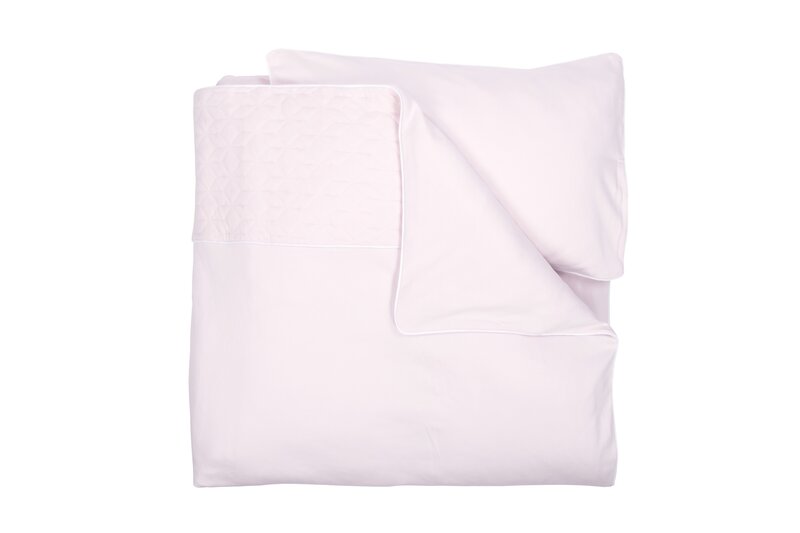 Crib / Playpen Duvet Cover set 80x80cm Star Soft Pink