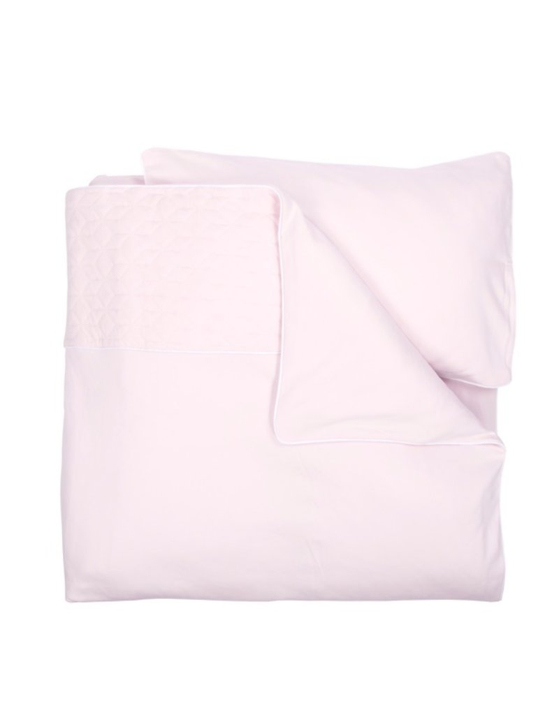 Crib / Playpen Duvet Cover set 80x80cm Star Soft Pink