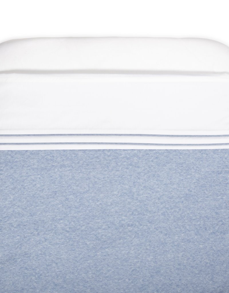 Cot / baby bed sheet Chevron Denim Blue