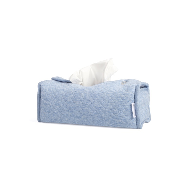 Housse boîte à mouchoirs Chevron Denim Blue