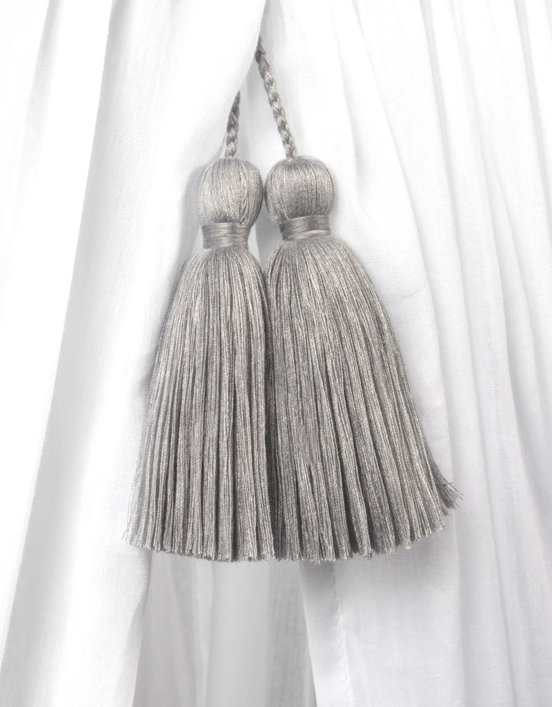 Canopy with grey tassels for crib/cot or playpen