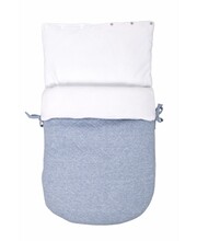 Baby Footmuff Chevron Denim Blue Poetree Kids
