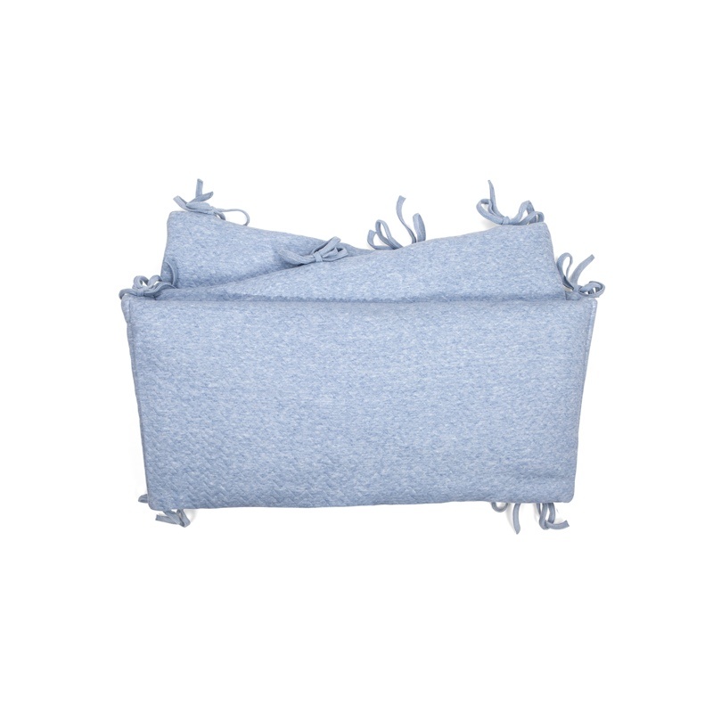 Cot Bumper Chevron Denim Blue