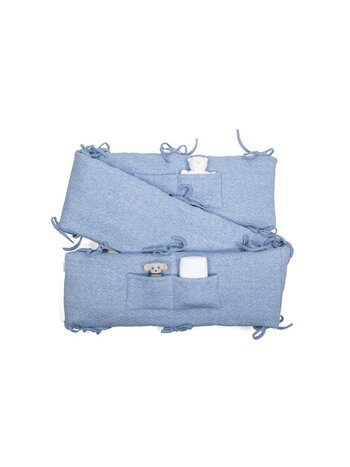 Tour de parc/lit Chevron Denim Blue