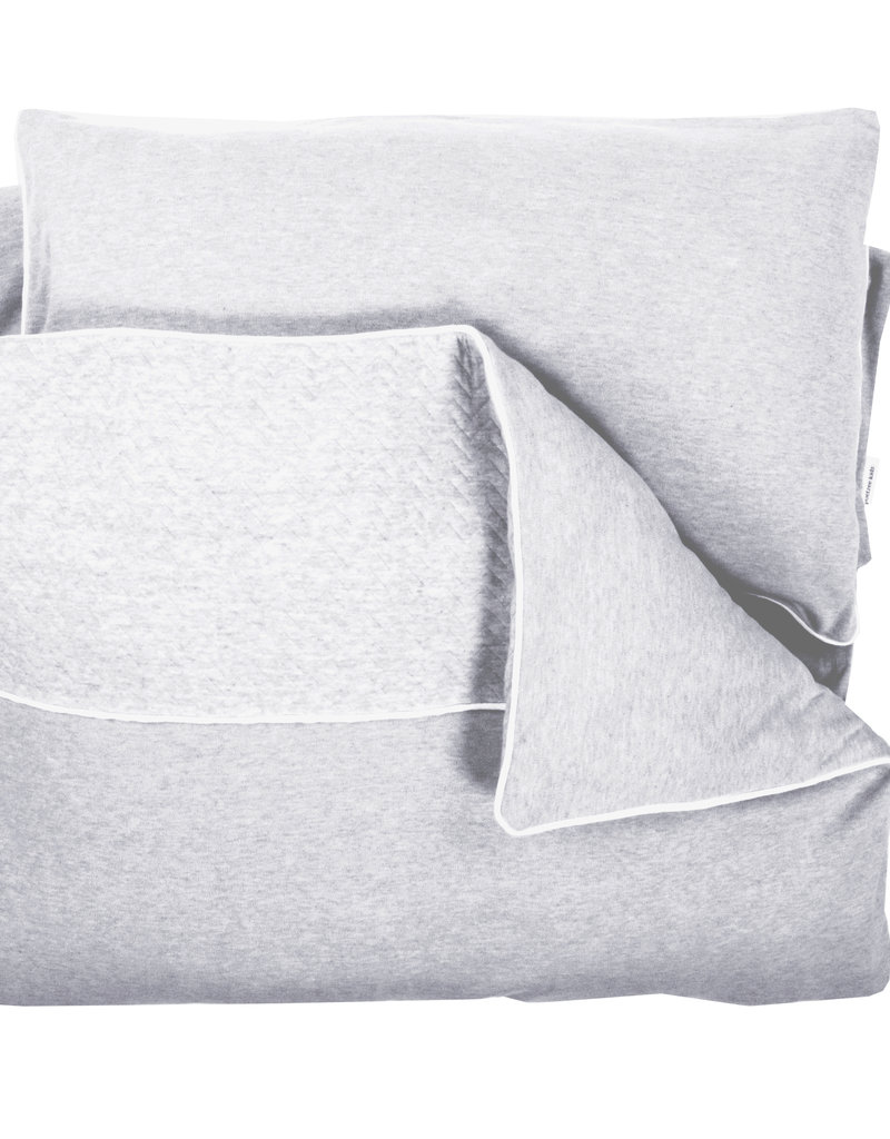 Duvet Cover (100x140cm) & Pillow case Chevron Light Grey Melange