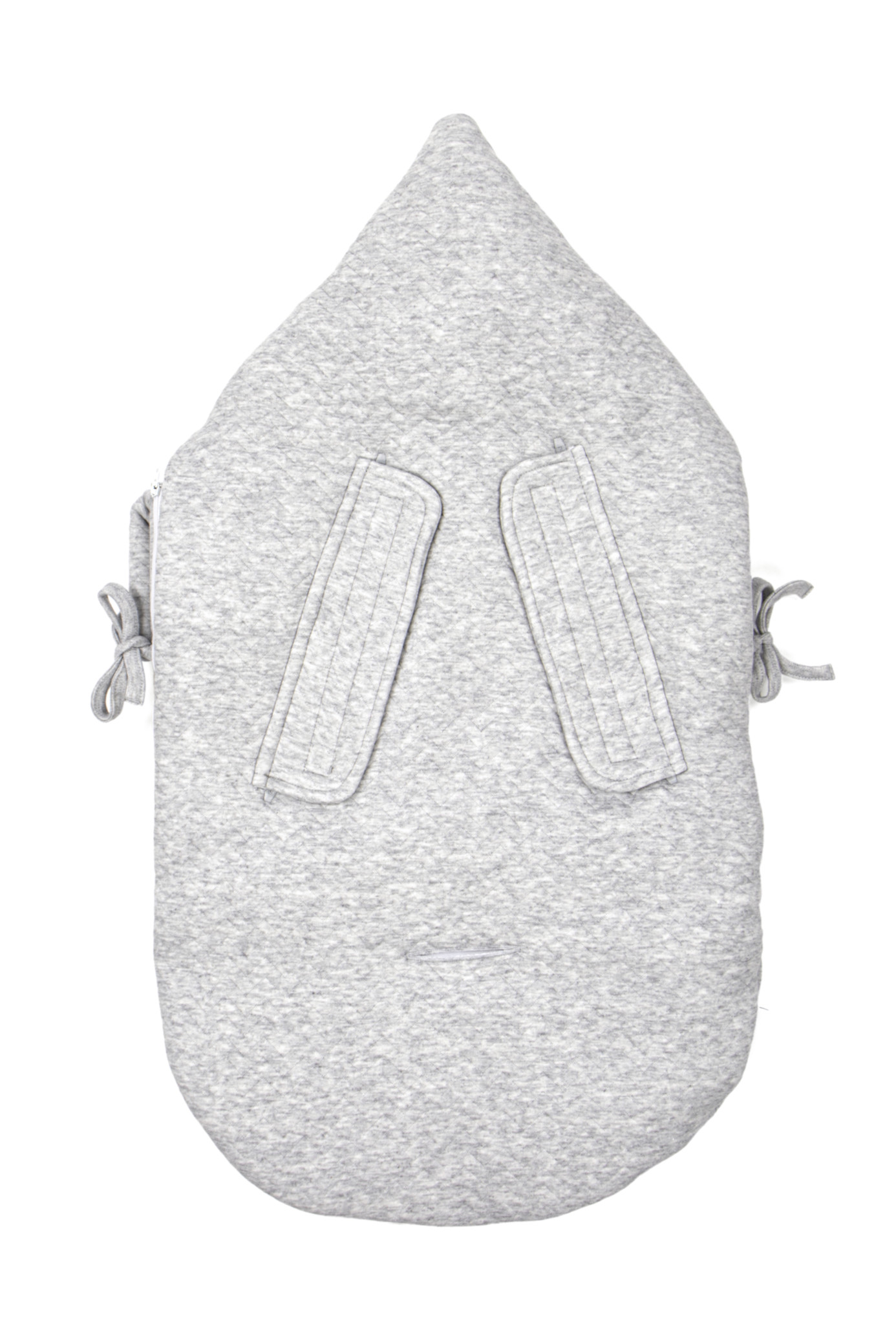 Baby footmuff 3-5 point belt Chevron Light Grey Melange