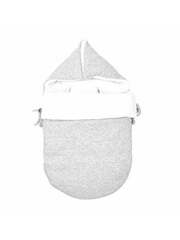 Baby footmuff Chevron Light Grey Melange