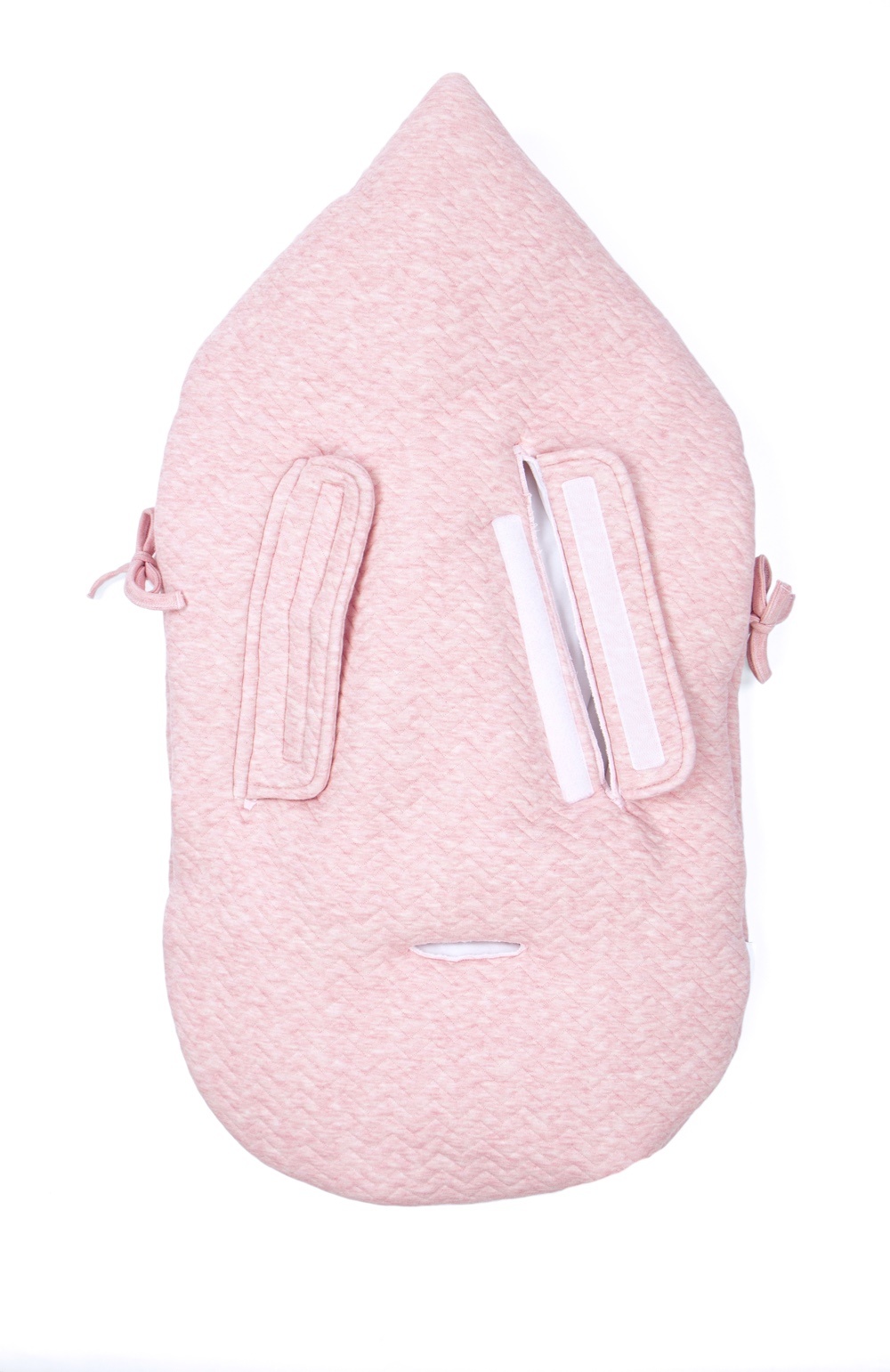 Baby footmuff 5 point belt Chevron Pink Melange