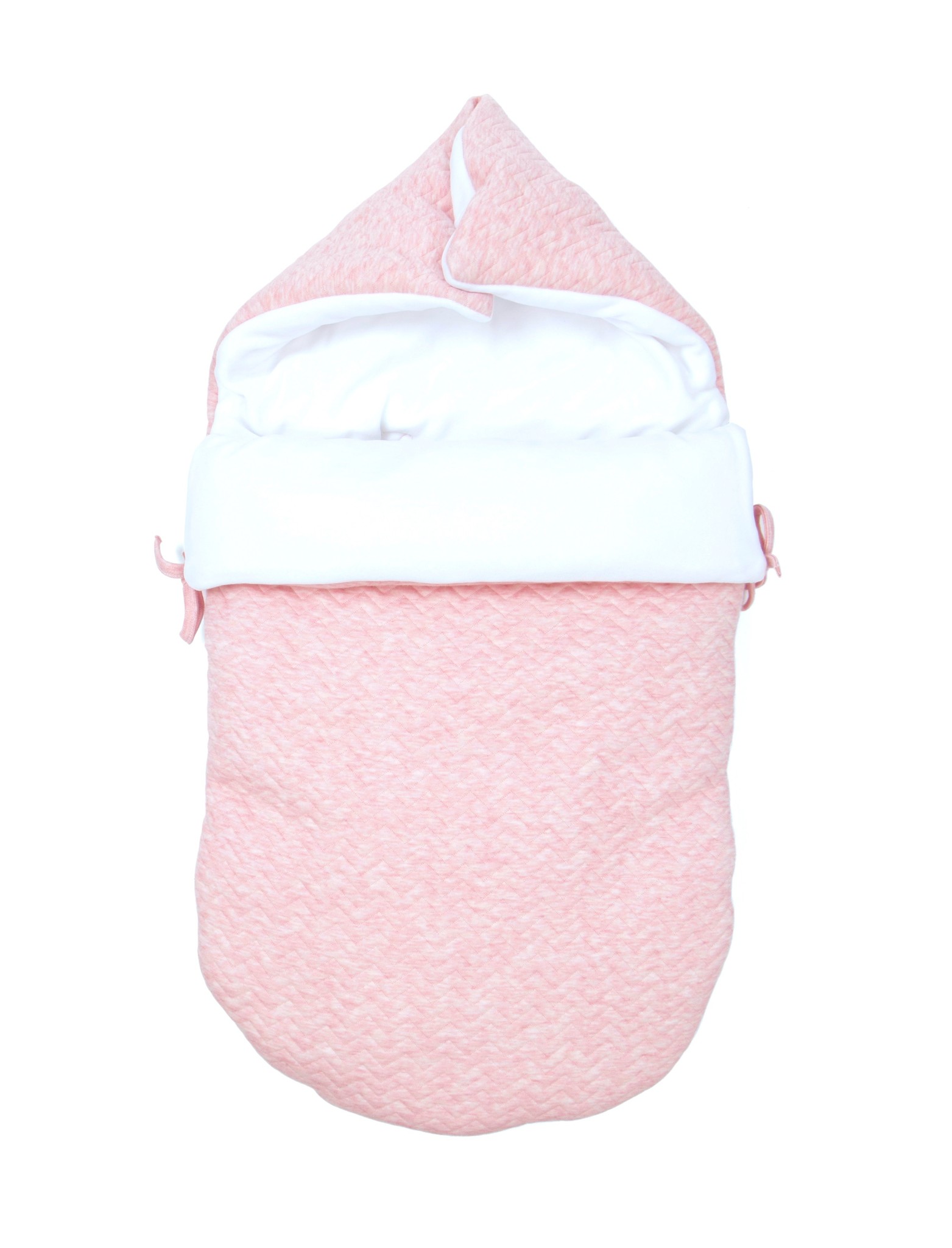 Baby footmuff 5 point belt Chevron Pink Melange