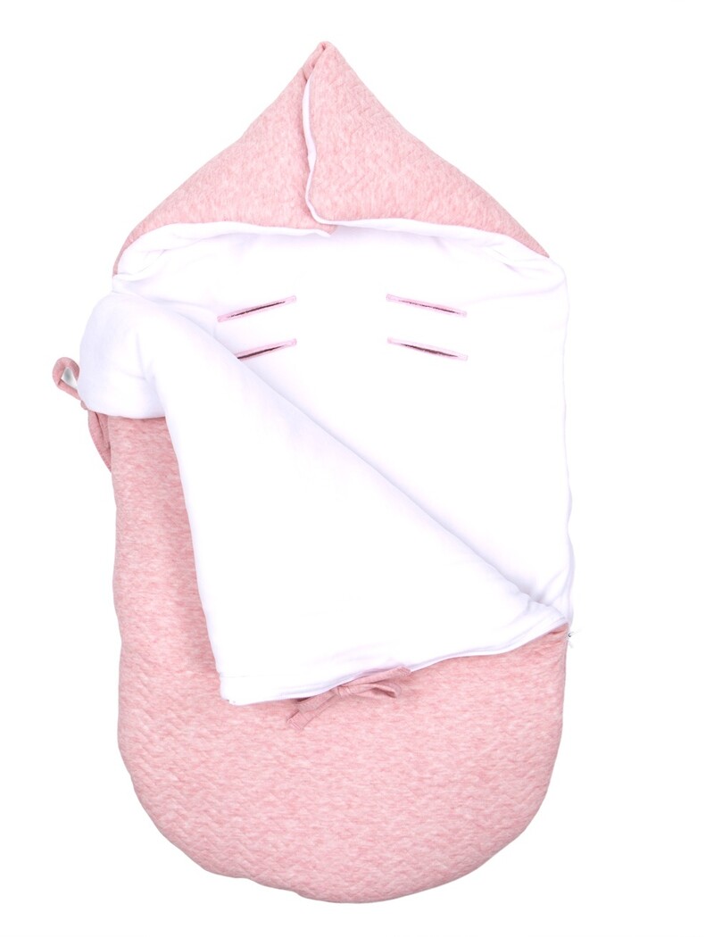Baby footmuff Chevron Pink Melange