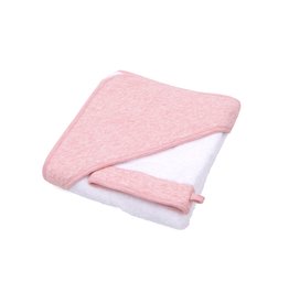 Cape de bain & gant de toilette Chevron Pink Melange