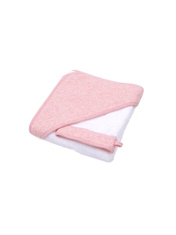Cape de bain & gant de toilette Chevron Pink Melange