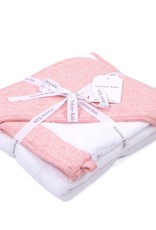 Cape de bain & gant de toilette Chevron Pink Melange