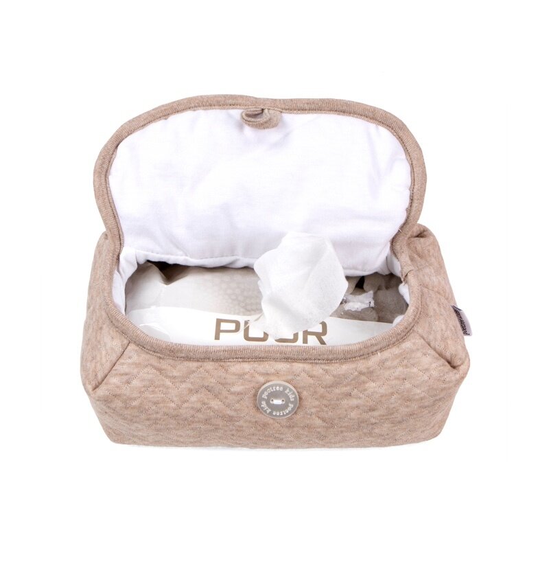 Housse de lingettes pour bébé Chevron Light Camel