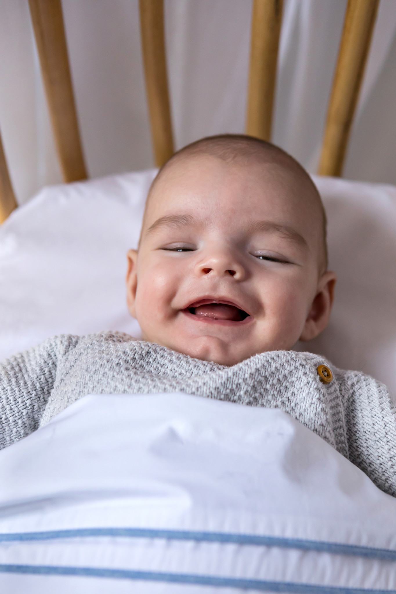 Crib sheet Chevron Denim Blue