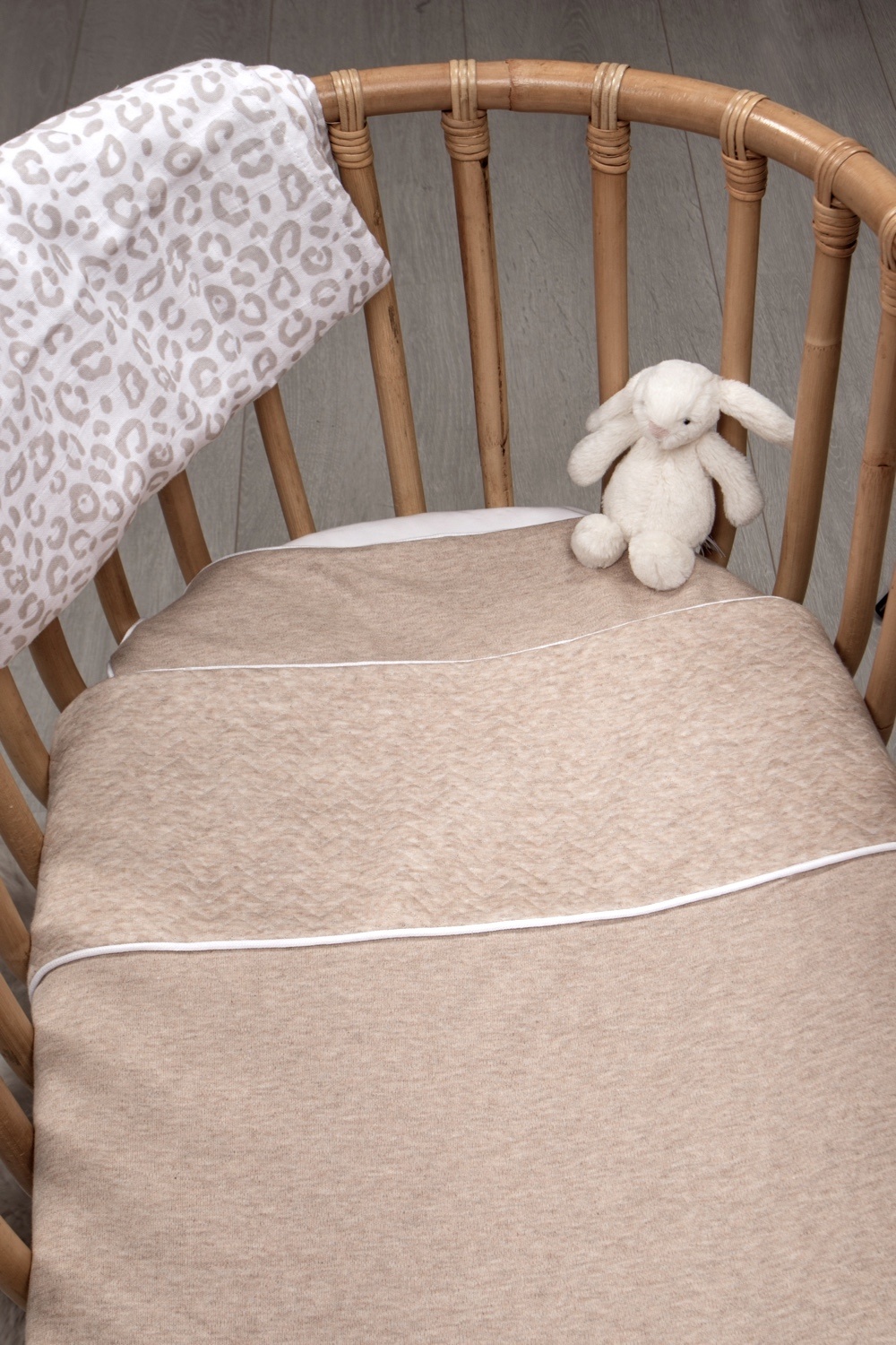 Wieg / Park Dekbedovertrek 80x80cm & kussensloop Chevron Light Camel