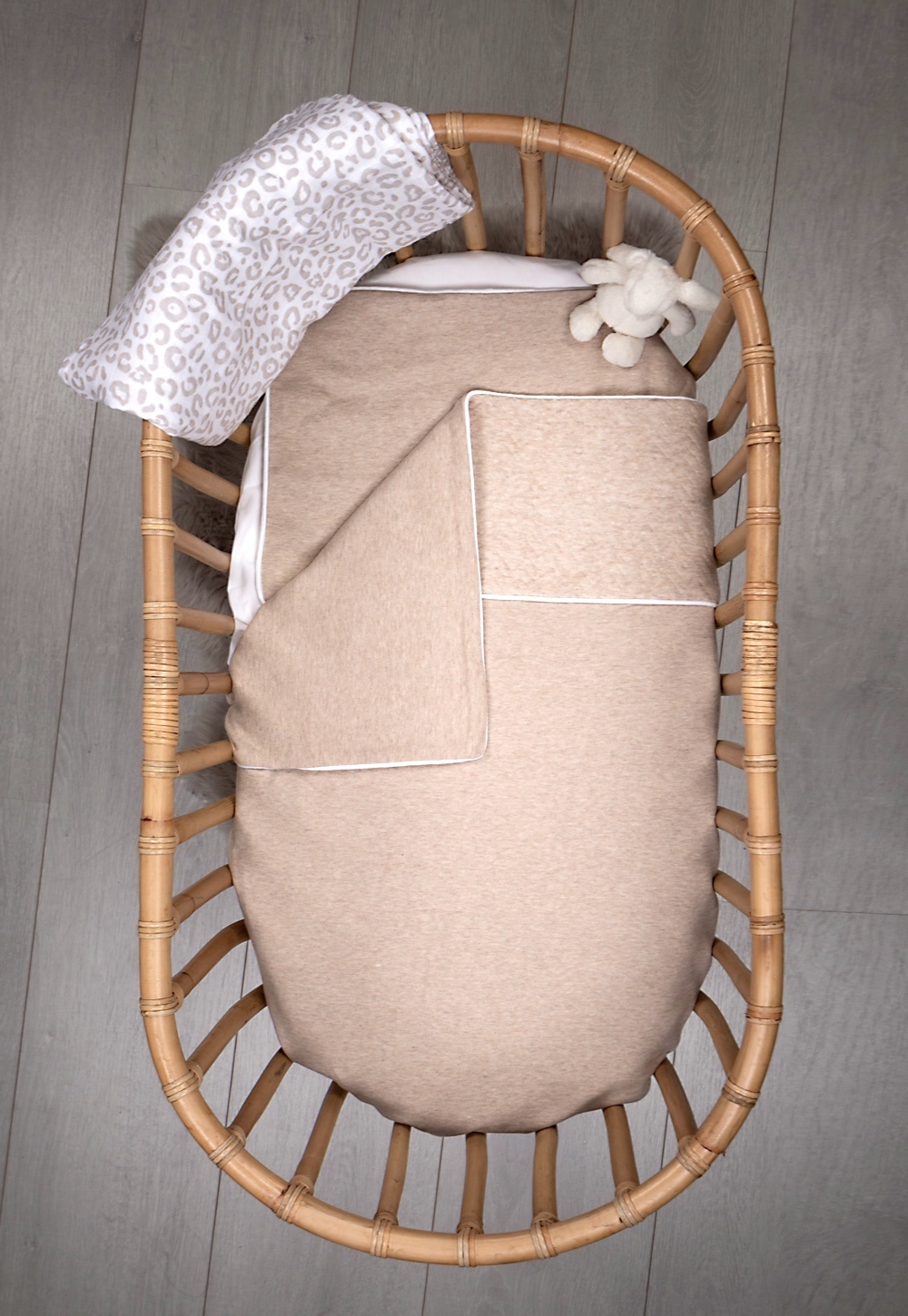 Wieg / Park Dekbedovertrek 80x80cm & kussensloop Chevron Light Camel