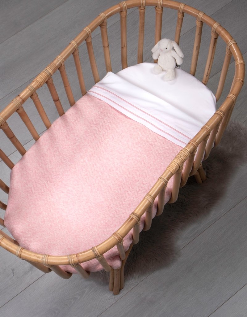 Crib blanket lined Chevron Pink Melange