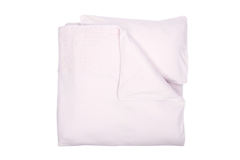 Crib / Playpen Duvet Cover set 80x80cm Star Soft Pink