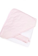 Hooded towel & washcloth Star soft pink