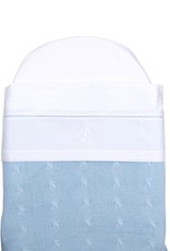 Marbella 100% Cotton Knitted Baby Crib Blanket  Light Blue