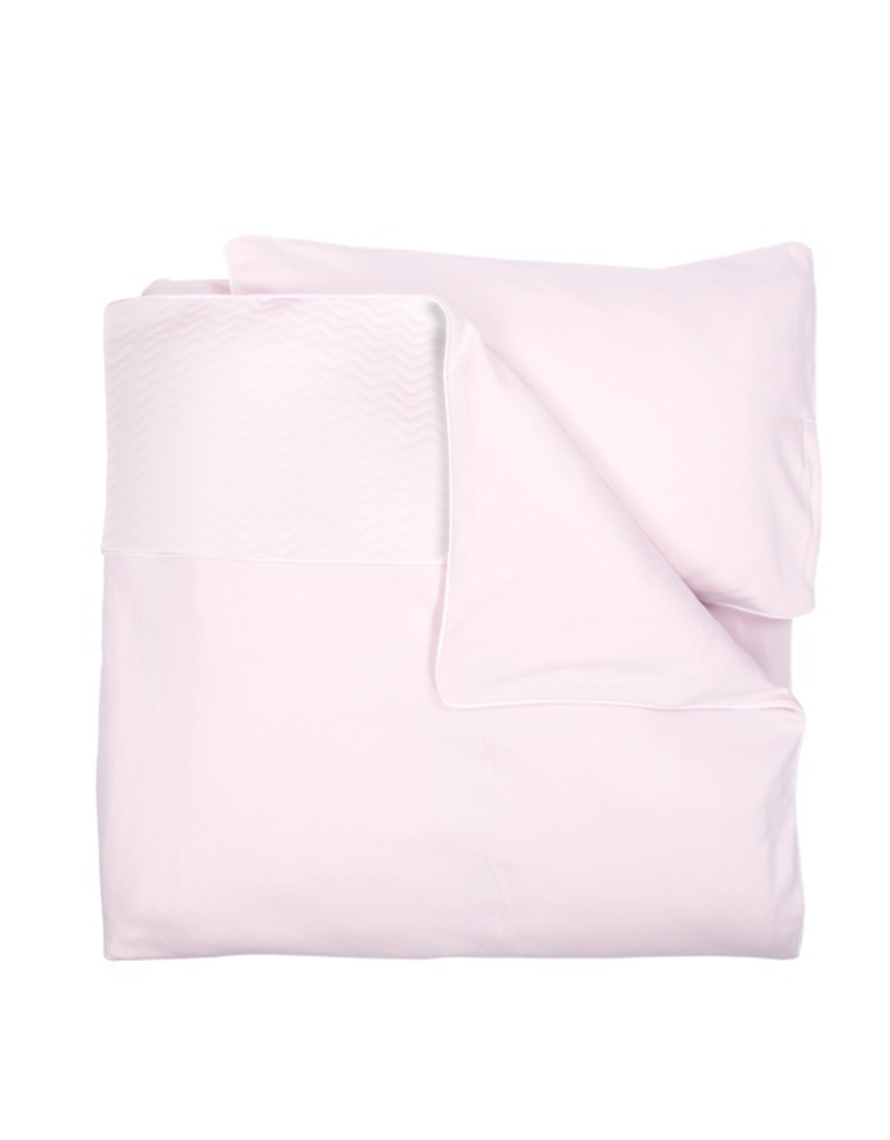 Cot Duvet Cove  & Pillow case Chevron Light Pink