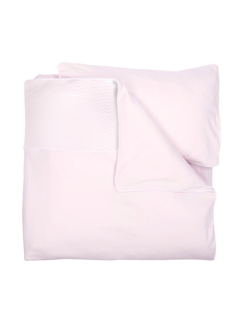 Cot Duvet Cove  & Pillow case Chevron Light Pink