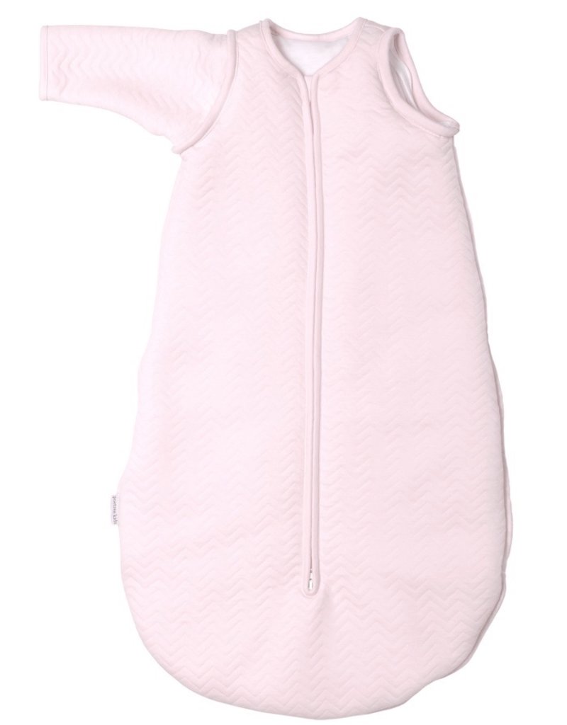 Sac de couchage bébé en jersey 70cm Chevron Light Pink avec manches détachables