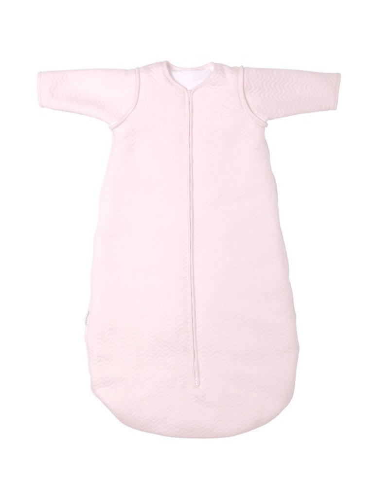 Jersey babyslaapzak 70cm  Chevron Light Pink met afritsbare mouwen