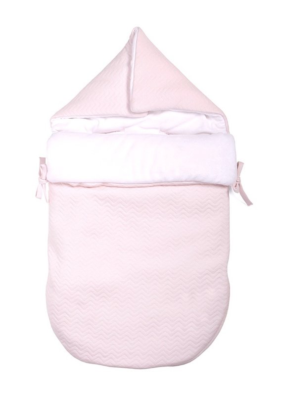 Baby footmuff Chevron Light Pink