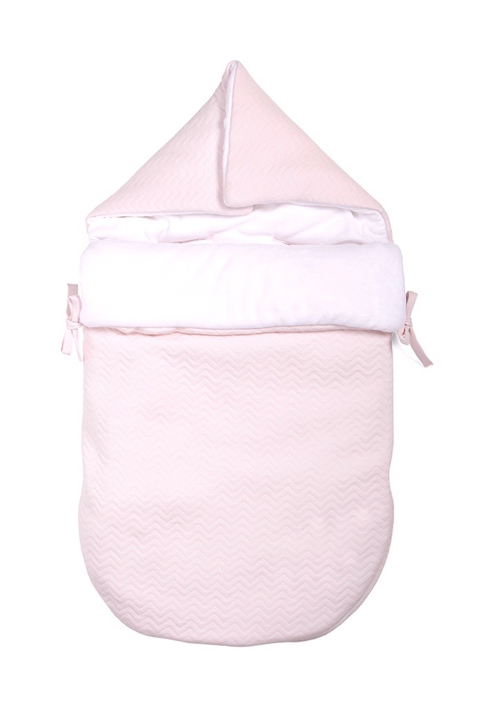 Baby footmuff Chevron Light Pink