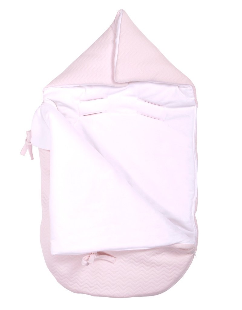 Baby footmuff Chevron Light Pink