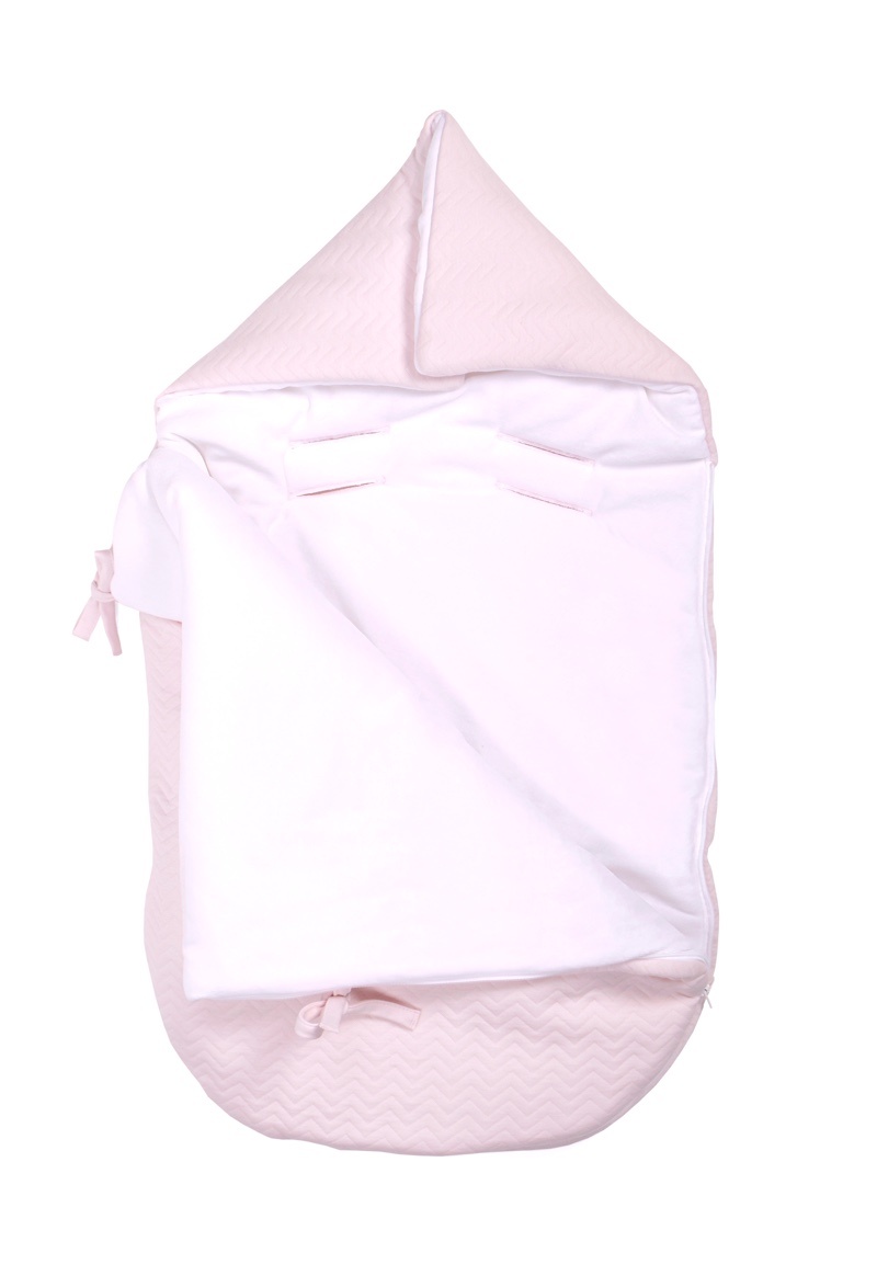 Baby footmuff Chevron Light Pink