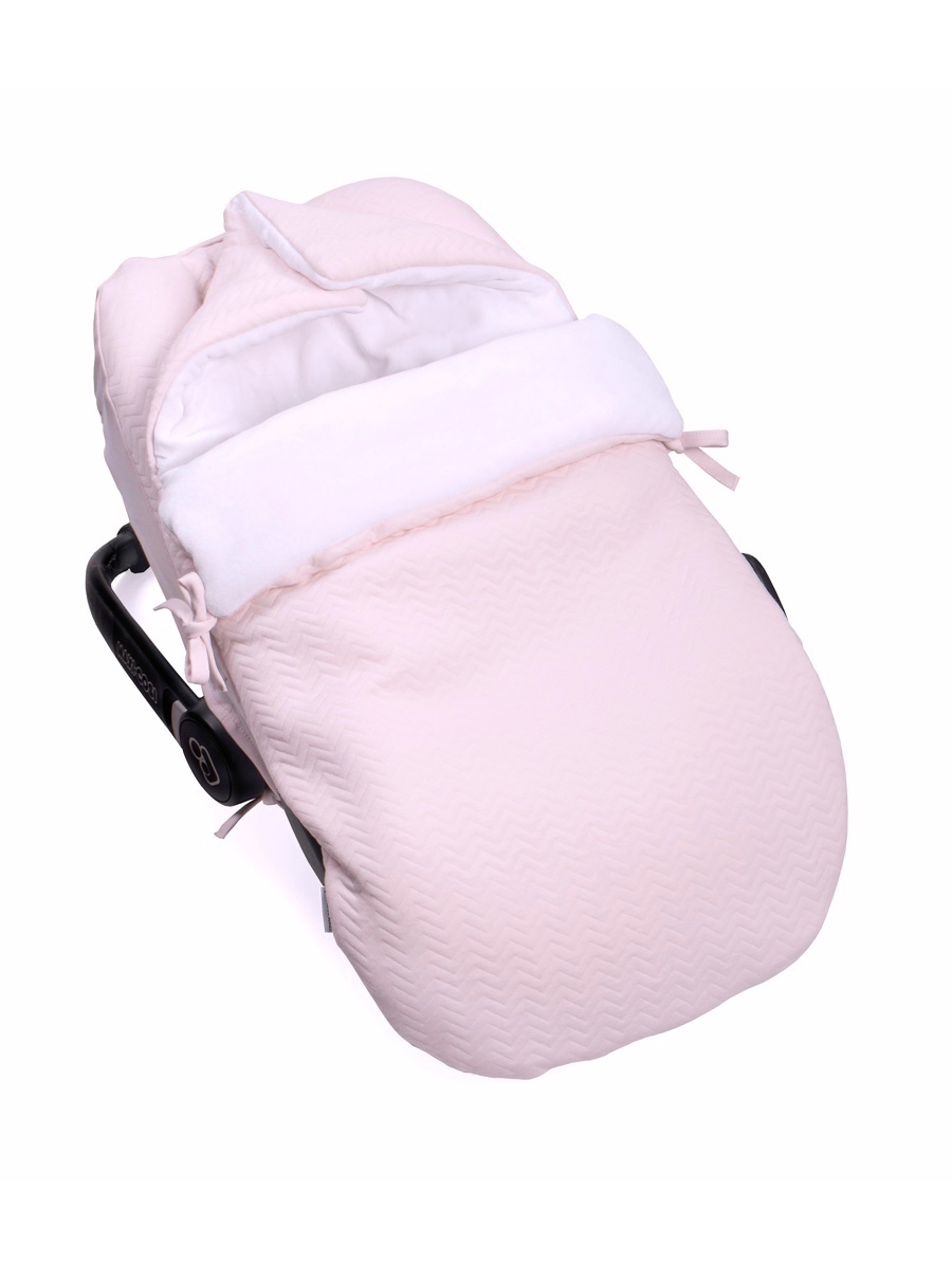 Baby footmuff Chevron Light Pink