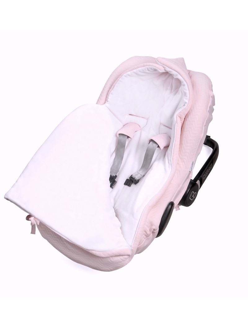 Baby footmuff Chevron Light Pink