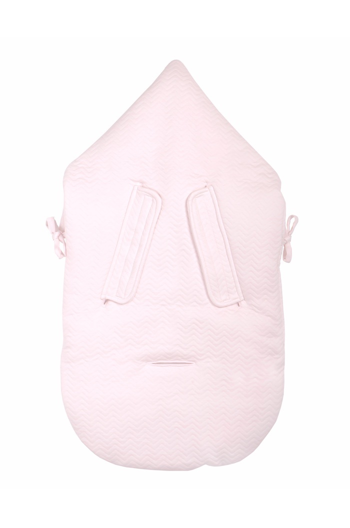 Baby footmuff 5 point belt Chevron Light Pink