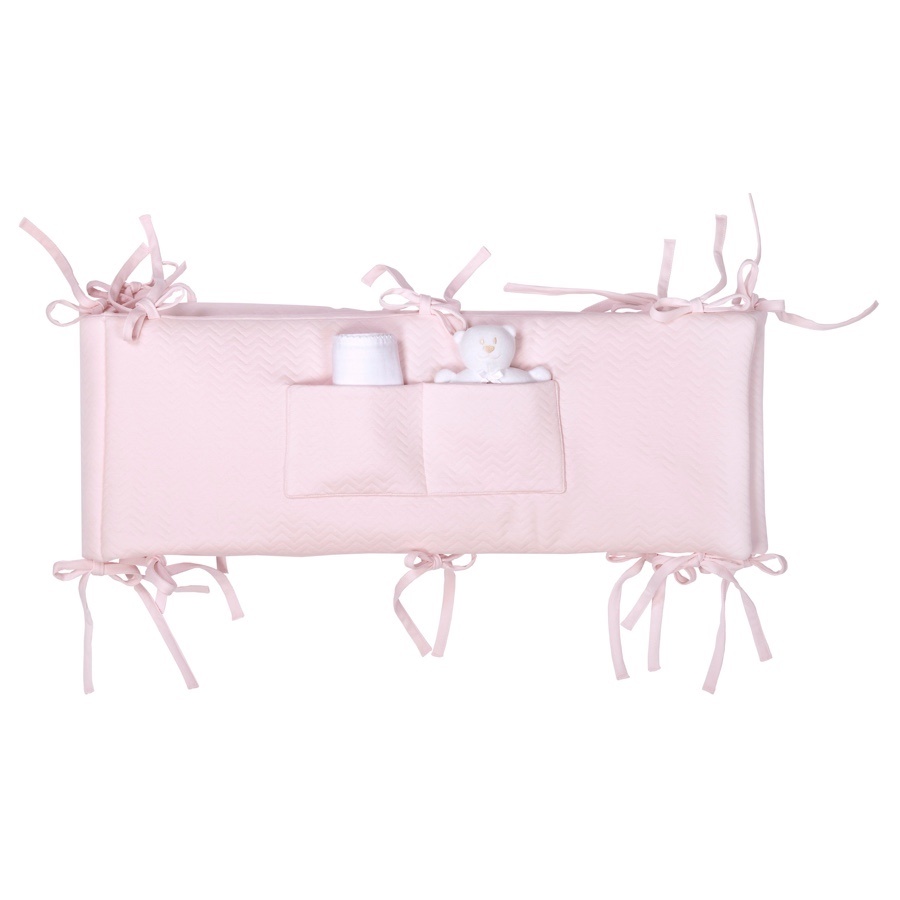 Cot/Playpen bumper Chevron Light Pink