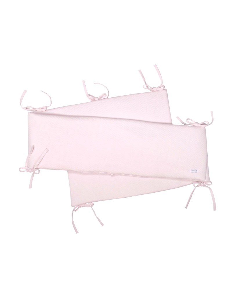 Cot/Playpen bumper Chevron Light Pink