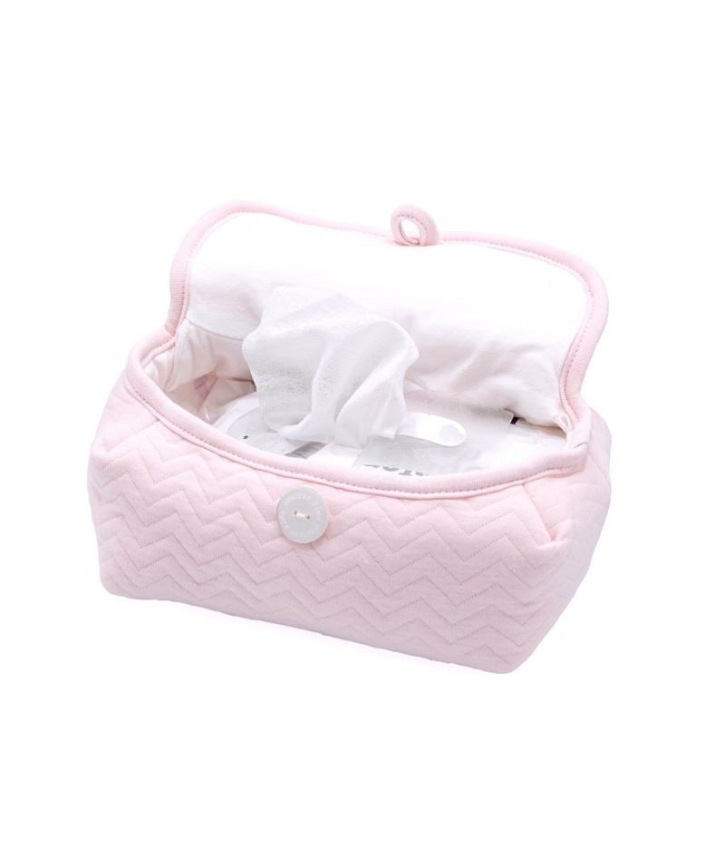 Baby wipes cover Chevron Light Pink
