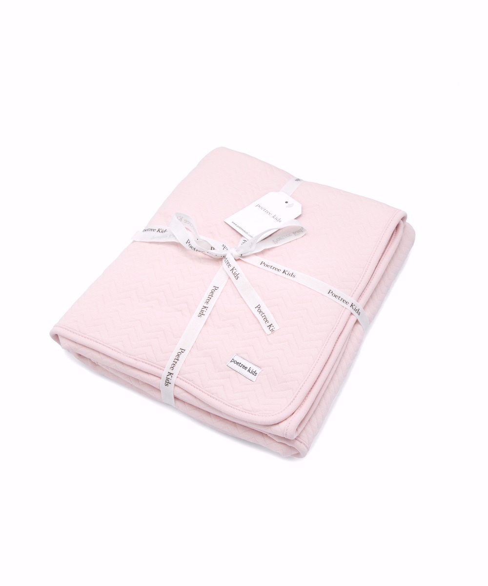 Crib blanket lined Chevron Light Pink