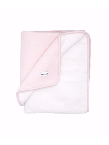 Crib blanket lined Chevron Light Pink