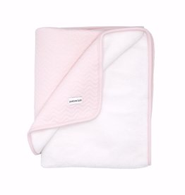 Cot Blanket lined Chevron Light Pink
