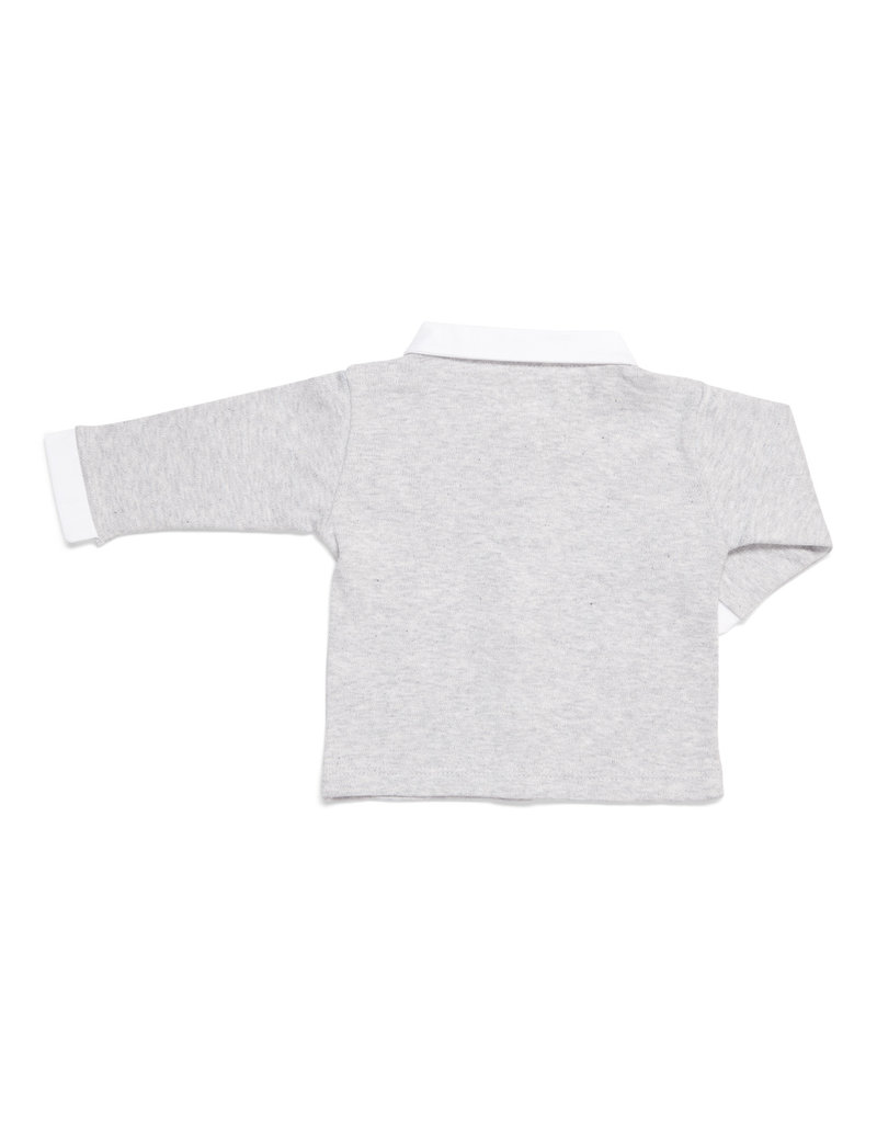 Ensemble bébé 2 pièces chemise  gris chiné avec pantalon blanc