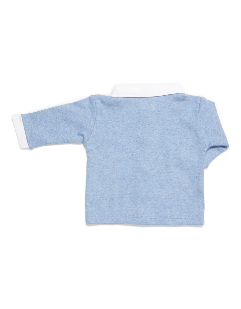 Ensemble bébé 2 pièces chemise bleu jean avec pantalon blanc