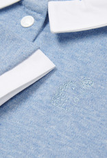 2 - Delige baby set denim blue shirt met wit broekje