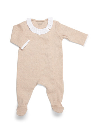 Baby suit ruffle collar Light Camel