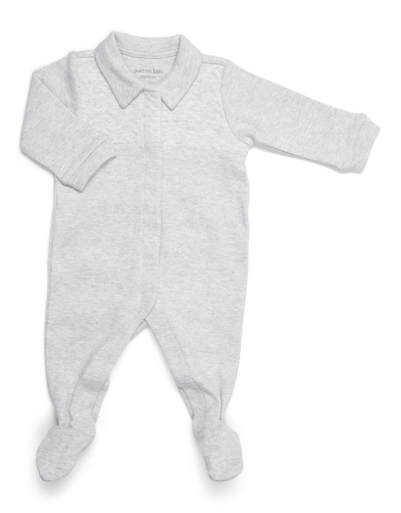 Baby Suit Chevron Light Grey Melange