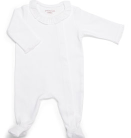 Baby suit with ruffle collar White